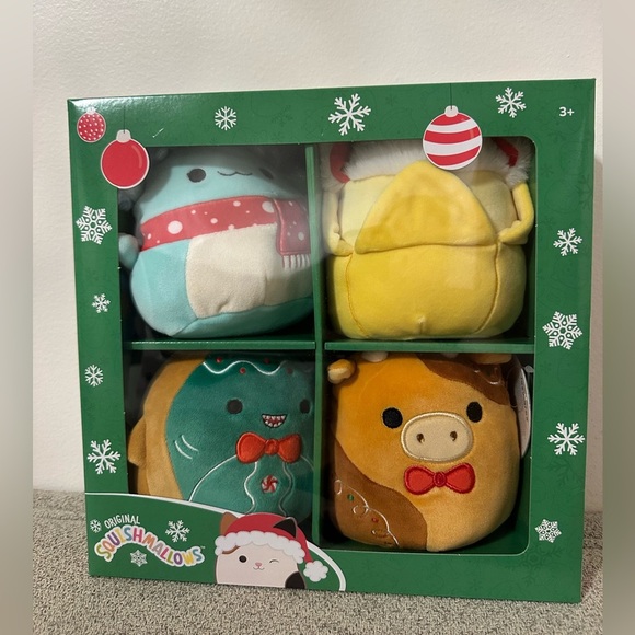 Nwt 5" Christmas Holiday Gift Set of 4 Squishmallow Junie, Jericho and Richie - Picture 1 of 2